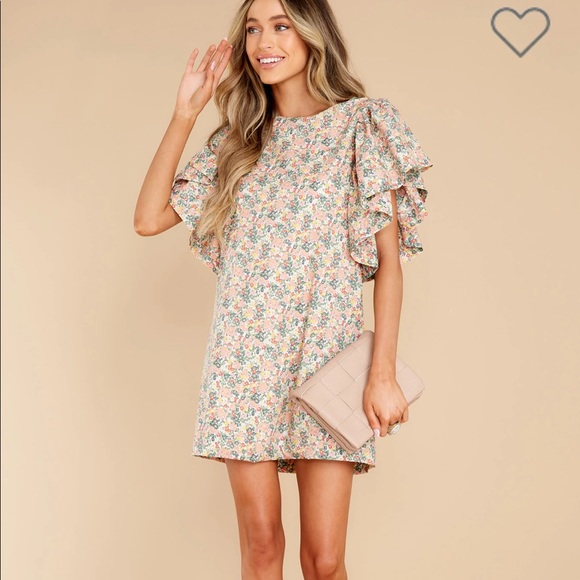 Pulling Heartstrings Pink Floral Print Dress - Picture 3 of 11